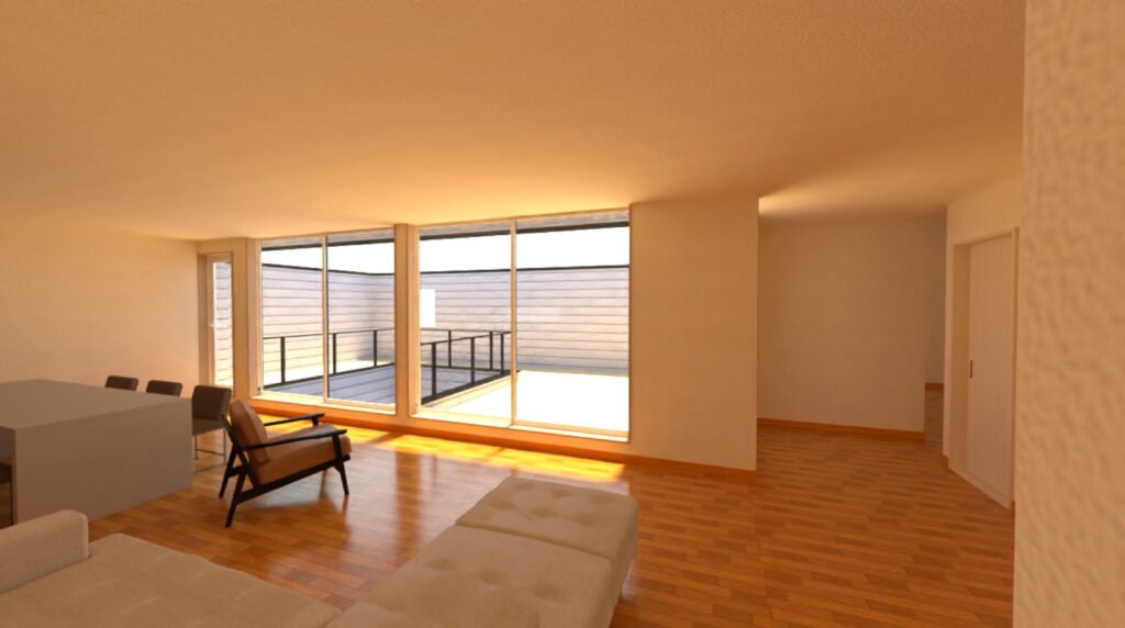 模型 LDK バルコニー 2階リビング 中庭